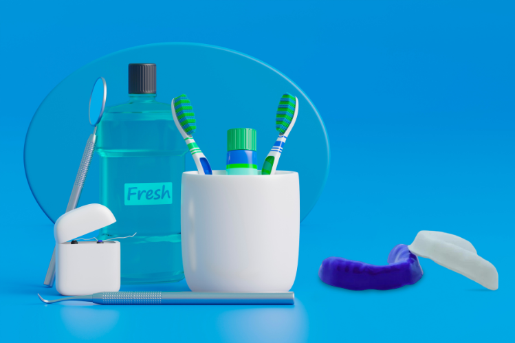 An image shows Mouth Guard Cleaning Products