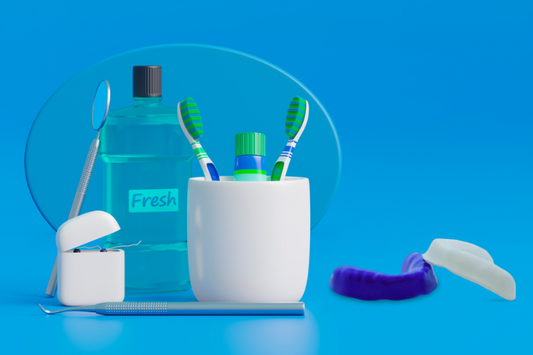 An image shows Mouth Guard Cleaning Products