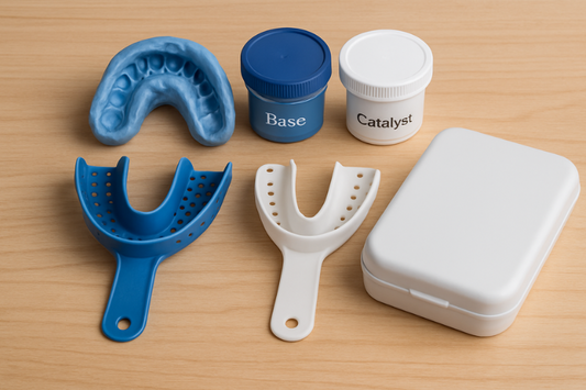 Components of a do-it-yourself dental impression kit