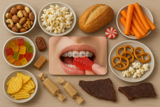 An image showing foods to be eaten with braces.