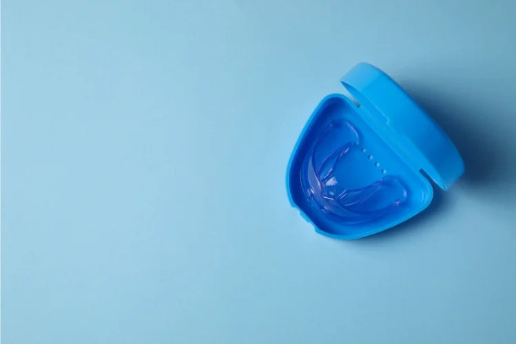 Mouth guard placed inside a plastic case