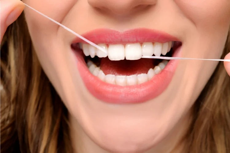 A close-up view of perfectly aligned teeth in a smiling mouth