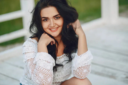 A girl smiling