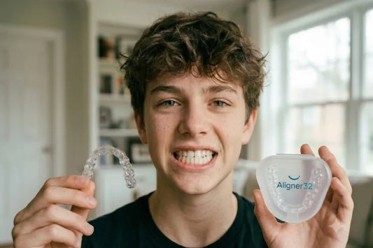 Teenage boy with an underbite malocclusion 
